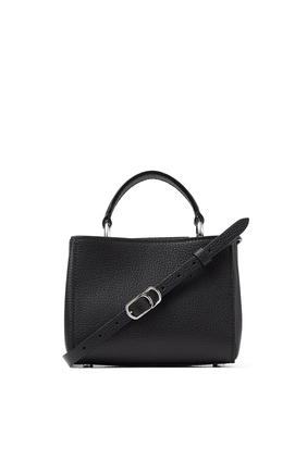Black City Grainy Calf Leather Mini Handbag Varenne Top Handle Mini